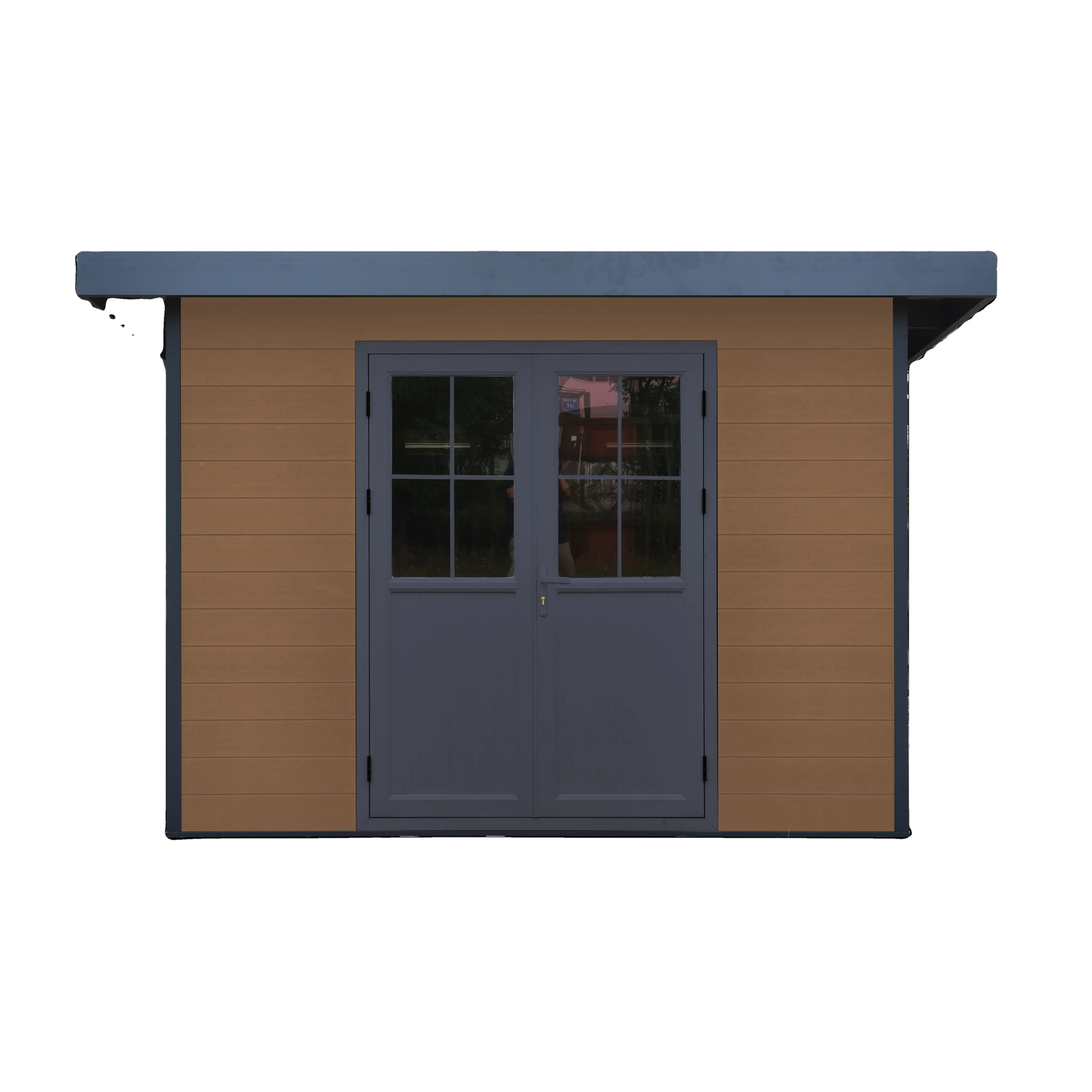 D2822 2M*2M Teak Quick build architecture fast install tooling house outdoor wood plastic composite WPC sheds