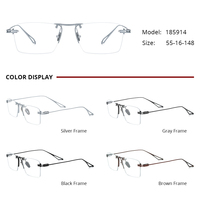 Gafas Borregls sin montura de titanio para hombre, diseño de marca, montura ultraligera, gafas cuadradas sin marco para mujer, gafas ópticas 185914