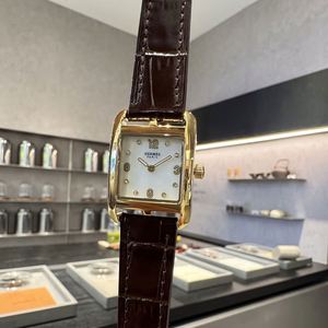 Relojes de Cuarzo Ronda de Lujo con Correa de Cuero y Esfera Clásica Vintage de la Marca H, para Hombre y Mujer, Estilo Ejecutivo, para Parejas - Product Image 6