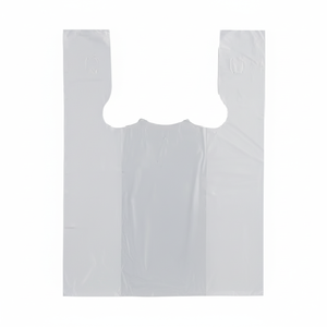 Large <b>White</b> Recyclable HDPE Flexo/Silk Screen Printed T-Shirt Shopping <b>Bags</b> Custom Color Size Supermarket Comfortable Handles - Product Image 1