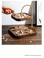 Plateaux décoratifs en bois de noyer noir double face faits à la main de luxe pour table basse de salon, utilisation domestique
