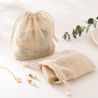 Sac à poussière en coton maillé avec cordon de serrage, pochette à savon, pochette à bijoux imprimée avec logo personnalisé, emballage cadeau en filet, différentes tailles, vente en gros