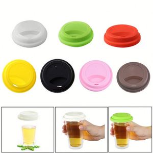 Couvre-tasses en silicone de 9,5 cm très vendus pour tasses à café, tasses à thé, tasses en céramique – Anti-déversement, anti-poussière, résistant à la chaleur, antidérapant - Product Image 5