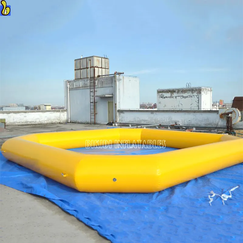 Hot selling 0.9mm PVC Yellow Inflatable Pool For Water Game, Inflatable Swimming Pool For Park