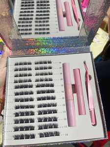 Kit de Pestañas Segmentadas al por Mayor, Hechas a Mano, Mixtas, con Curvatura Natural, de Visón Sintético, Pestañas en Racimo DIY - Product Image 3