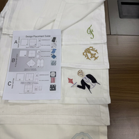 Serviettes de Table Blanches en Lin Français Nature, Ourlet Jour, Broderie Monogramme Personnalisée, pour Mariage, Cocktail, Vente en Gros