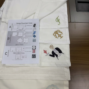 Wholesale Custom Monogram Embroidery Hemstitch Flatware Plain Table <strong>Napkin</strong> White Nature French Flax Wedding <strong>Cocktail</strong> <strong>Napkins</strong> - Product Image 5
