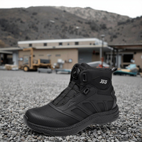 Bottes tactiques de course confortables en cuir véritable de style urbain pour hommes Fermeture à lacets Protection anti-perforation Nouvelle sortie