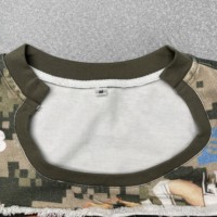 T-shirt Homme Oversize Boxy en Coton Épais avec Broderie Camouflage DTG Personnalisée et Col Spécial Effet Gaufre