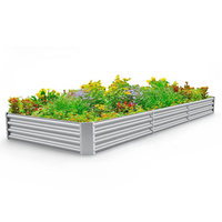 Bac à légumes surélevé en acier ondulé modulaire personnalisé en usine, jardinière en métal galvanisé pour la culture de légumes dans la cour de la maison