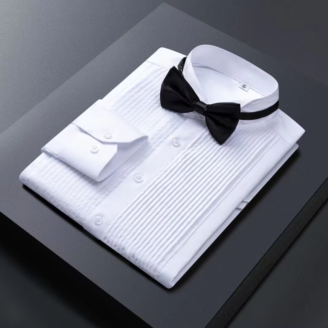 Мужская 100% хлопковая рубашка Slim Fit смокинг на заказ