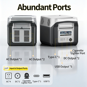 ปลั๊กไฟ 220V แบบ EU / UK / US, สินค้าในคลังสินค้าต่างประเทศ, สถานีชาร์จไฟแบบพกพา 110V 2000Wh, สำหรับระเบียงและใช้ในกรณีฉุกเฉิน - Product Image 4