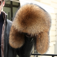 Gorro Ushanka de invierno para hombre, de piel de mapache, grueso, para personas mayores, gorro de invierno de piel completa estilo Overlord del noreste.