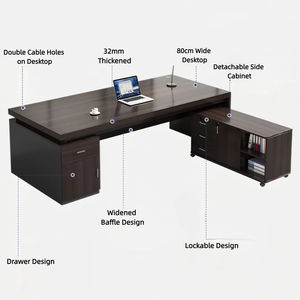 Escritorio y Silla de Madera Modernos y Sencillos de Lujo para Oficina en Casa, Hotel o Edificio de Oficinas (Comercial) - Product Image 4