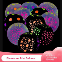 Ballon en latex rond fluorescent transparent 2,8 g avec impression personnalisée pour mariage, anniversaire, remise de diplôme, fête, décoration d'événements