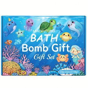 Set de 12 Bombas de Baño con Forma de Animales Marinos para Niños y Niñas, Bolas de Baño Efervescentes con Aroma Natural y Mini Figuras de Animales Marinos - Product Image 6