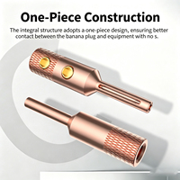 Connecteur de câble audio HIFI XSSH plaqué or 24 carats en cuivre pur violet, pour câble de haut-parleur stéréo haut de gamme
