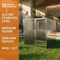 Cage pour chiens en acier inoxydable SUS 304 antirouille avec panneaux modulaires et loquet sécurisé pour enclos extérieur professionnel ou élevage