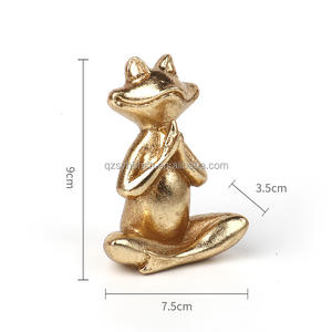 Creativo Golden Yoga Rana Ornamento vestíbulo sala de estar hogar meditación vino gabinete Decoración - Product Image 4