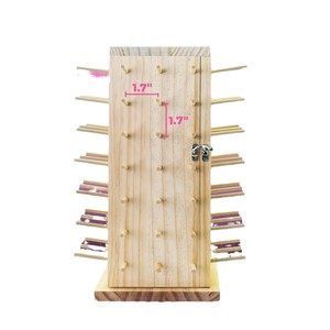 Support rotatif en bois pour bobines de fil, rangement de bureau pour machine à coudre, travaux d'aiguille, organisation artisanale, 7 niveaux, couleur naturelle - Product Image 2