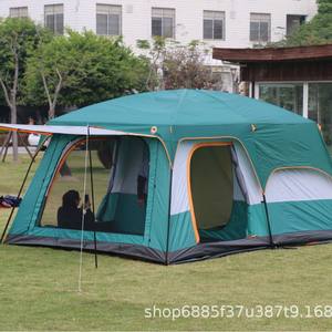 Açık dört mevsim çift katmanlı çadır ile iki yatak odası ve bir oturma odası 6-8 kişi güneş koruma yağmur geçirmez büyük kamp çadırı - Product Image 3