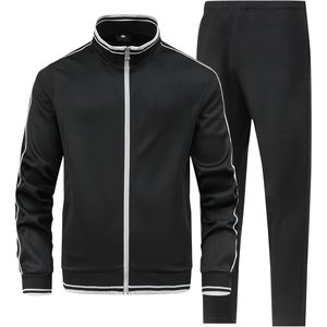 JIASCVGA Men's 2 Piece Tracksuit Full Zip Athletic Sweatshirt And <b>Pants</b> Sporty Design Breathable Workout Outfit - Product Image 2
