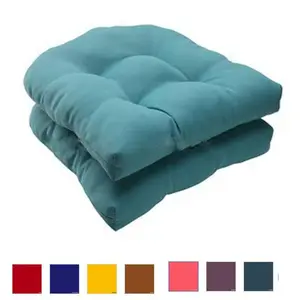 Cojines de asiento de mimbre para suelo de exterior, repuesto de muebles de color azul oscuro