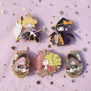 도매 금속 핀 하이 퀄리티 사용자 정의 금속 반짝이 스테인드 글라스 하드 에나멜 핀 사용자 정의 에나멜 핀 - Product Image 1