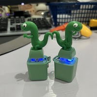 Creative Sound and Light Function Charging Frog-Shaped Small Pendant Keychain Keycap for Christmas Gift