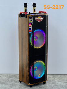 Meilleur prix SS-2217 Enceintes portables doubles de 12 pouces, système de cinéma maison Hi-Fi, enceinte karaoké avec micro - Product Image 5