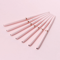 Ensemble de 7 pinceaux professionnels pour nail art à pointe ultra fine non-casseable, manche en aluminium rose doré, pour détails, peinture et UV Gel