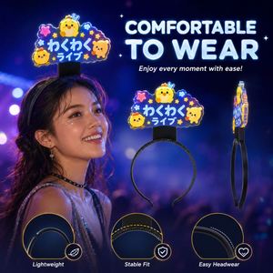 Serre-tête LED personnalisé lumineux en acrylique, Cerceau capillaire lumineux programmable à couleurs RVB changeantes, Accessoires de soutien pour fans de concert, Fabrication OEM - Product Image 4