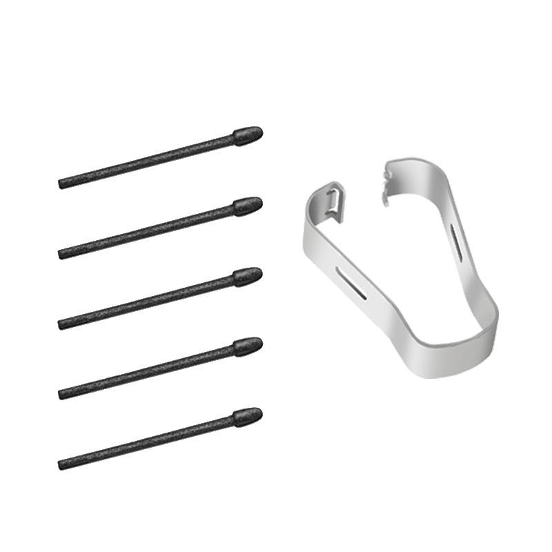 5 black felt  pen tips +1 clip