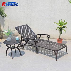 Modern Design Buiten Gegoten <span class=keywords><strong>Aluminium</strong></span> Chaise Lounge Zonnebank Hotel Zwembad Meubilair Strand Ligstoel - Product Image 2