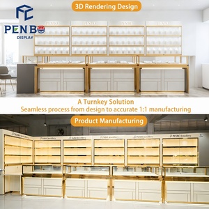 ויטרינת תכשיטים יוקרתית עם ארון זכוכית, תצוגות תכשיטים אלגנטיות בהתאמה אישית לעיצוב חנויות תכשיטים - Product Image 3