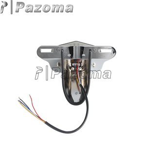 Feu arrière de moto LED chromé avec lentille transparente pour Harley Bobber Custom Cafe Racer <span class=keywords><strong>Norton</strong></span> Honda Yamaha Suzuki etc. - Product Image 2