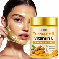 Masque gel peel-off au curcuma et à la vitamine C pour le visage, éclaircissant et blanchissant, anti-taches, à utiliser la nuit