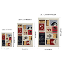 Toile d'art moderne imprimée en HD, collage de boîtes d'allumettes vintage, tableau mural, peinture sur toile imperméable, décoration de chambre rétro
