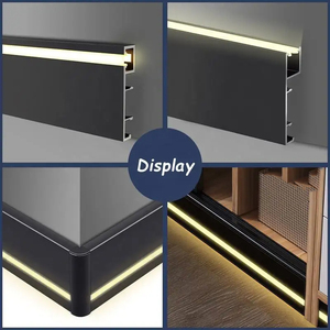 Fabbrica a basso prezzo in metallo lineare in alluminio a parete laterale <span class=keywords><strong>da</strong></span> incasso battiscopa in lega di alluminio nero led line board - Product Image 1