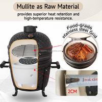 SEB KAMADO Grün 16 Zoll Mini Tragbarer Holzkohlegrill Kamado Grill Outdoor BBQ Keramik für Draußen