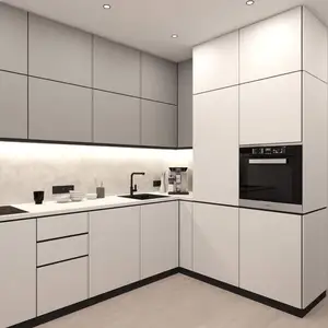 CBMMart Armoire de cuisine murale blanche 2024 Armoire de cuisine modulaire avec tiroirs à fermeture en douceur