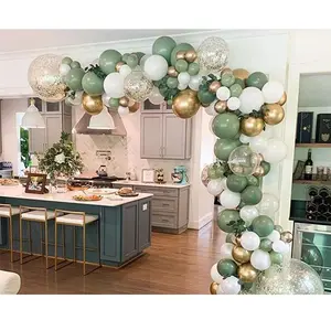 Green Balloon Garland Kit Arch Oh Baby Shower Olive Matte Different Sizes Decor Happy Birthday Party Wedding Jungle Decorations