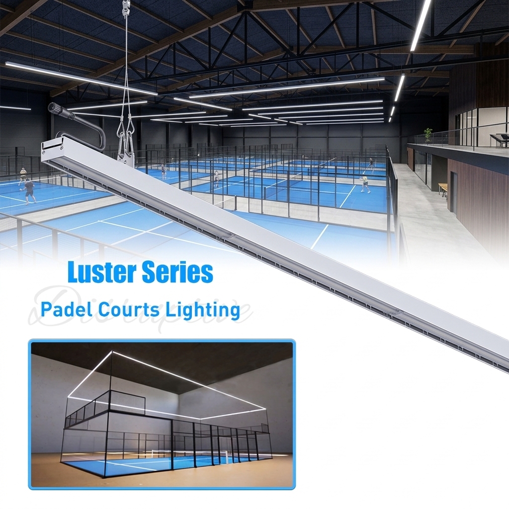 LED Padel Court Lighting Good Solution 3000K/4000K/5000K/5700K/6500K Linear Padel Court Light Comfortable low-glare lighting
