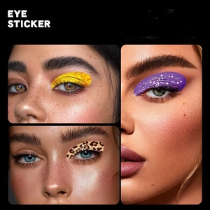 Không thấm nước phương Tây Đảng long lanh <span class=keywords><strong>Eyeshadow</strong></span> dán hình xăm lễ hội trang điểm sân khấu hiển thị ánh sáng lung linh Highlighter trang trí mắt - Product Image 1