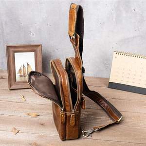 AndoBag - Bolso Bandolera de Piel Vacuna Auténtica Estilo Vintage para Hombre, Bolso de Hombro Simple para Viajes al Aire Libre, Modelo 1611 - Product Image 4