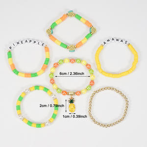 Fashion Jewelry Fruit <b>Beaded</b> <b>Bracelets</b> Set With Pendant Charm For Gift Unisex Made In China - Product Image 3