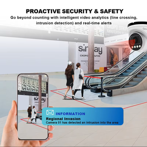 Caméras de sécurité extérieures professionnelles Gevilion 6MP compatibles 4G avec comptage des personnes et analyse des foules - Product Image 3