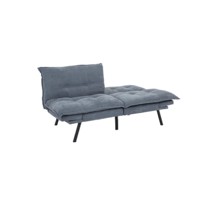 Sofá cama Nisco moderno gris con futón doble, respaldo dividido convertible con patas de metal, diseño plegable para uso en la sala de estar