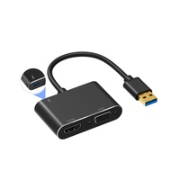 4k USB 3.0 转 VGA 高清电视适配器转换器支持 HDTV VGA 同步输出，兼容 Windows 7/8/10