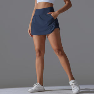 Falda Deportiva de Tenis con Protección Solar y Sensación Refrescante, Pantalones de Cintura Alta y Ajuste Delgado con Efecto de Dos Piezas para Mujer - Product Image 1